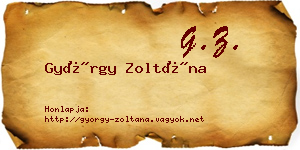 György Zoltána névjegykártya